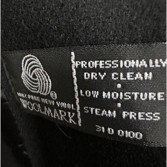 Savannah Vintage 80s Pure New Wool Black One Button Blazer Made in USA Womens 12 - Picture 6 of 7